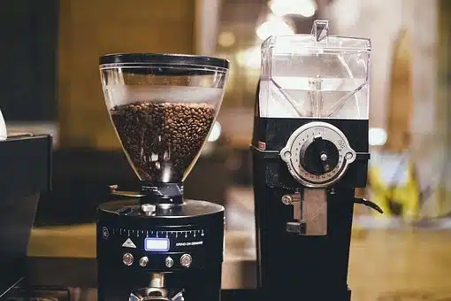 A coffee machine full of coffee beans